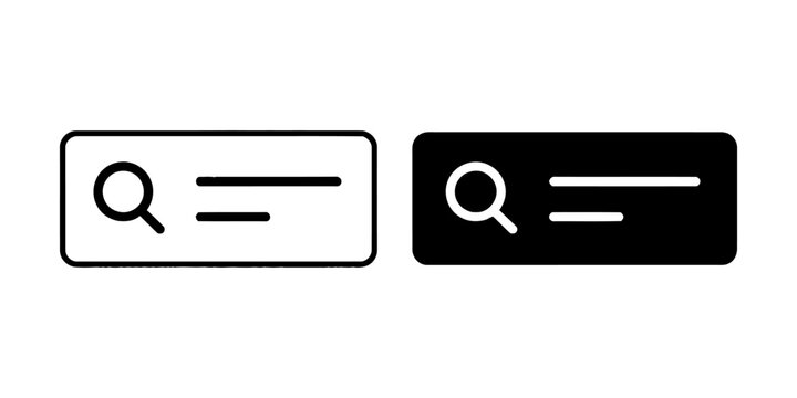 Search bar interface input icons with interface magnifying technology computing internet application software navigation