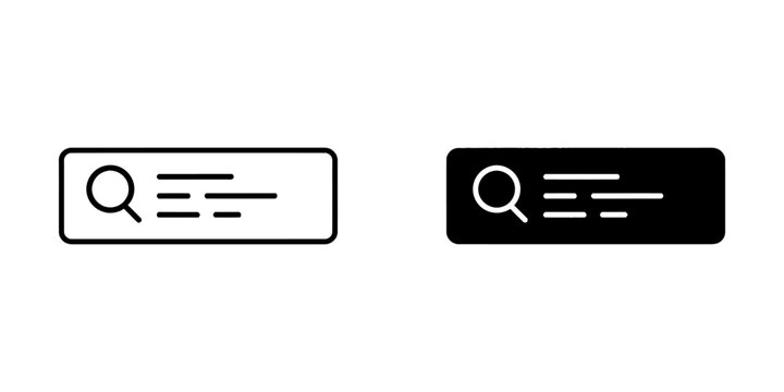 Search bar interface icon set with magnifying interface technology application navigation searchbar business software computer