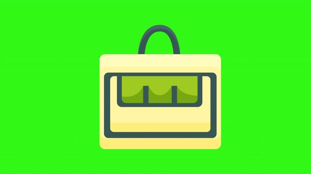 Yellow briefcase icon suitable for businessrelated materials. Modern, professional, flat design for office and corporate graphics. Simple and elegant.