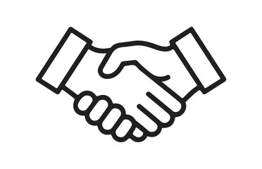 Obraz premium Simple handshake line icon showing business deal partnership agreement contract meeting and professional trust.