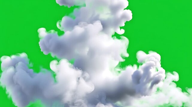 Large Billowing Smoke Cloud Green Screen Overlay