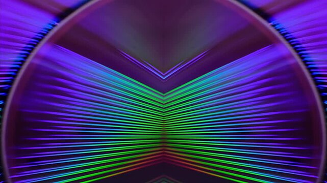 Reflection of the surface of a DVD discs, multiple optical discs stacked on top of each other like fish scales, colorful lines on the surface are caused by thin-film interference and diffraction