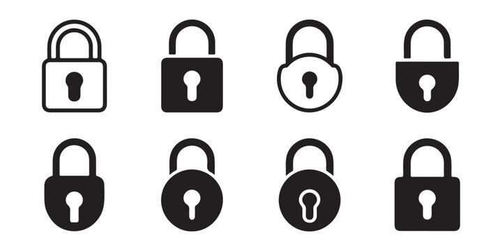 Assorted padlock icons illustrating security and safety for software developers and web designers.