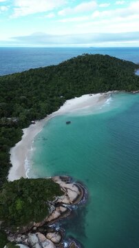 Campeche Island, Florianopolis, Santa Catarina, Brazil. Looking for a striking image for your tourism campaign, travel agency, or lifestyle brand? Exclusive aerial shot. 