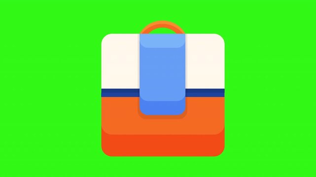 Duolingo streak freeze icon with orange, white, blue square on green background. Perfect for language learning apps, websites, designs.