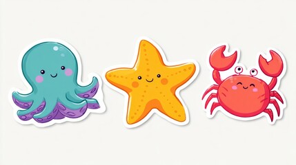 Fototapeta premium cute clipart sticker pack 