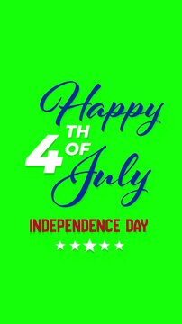 Happy 4th of July Independence Day Animation on Green Screen