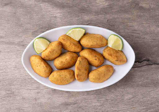 Bolinho de bacalhau or codfish balls, typical portuguese snack