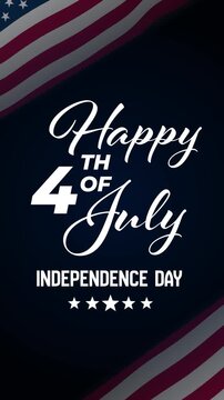 Vertical Happy 4th of July Independence Day Animation Patriotic USA Background