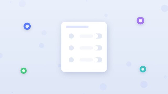Flat design data privacy toggle switches with shield icons