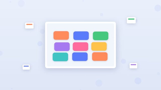 Flat design tablet education app with quiz cards