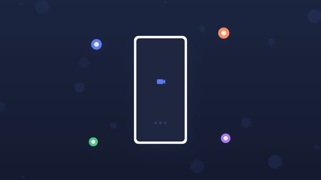 Flat design smartphone camera app with focus frame
