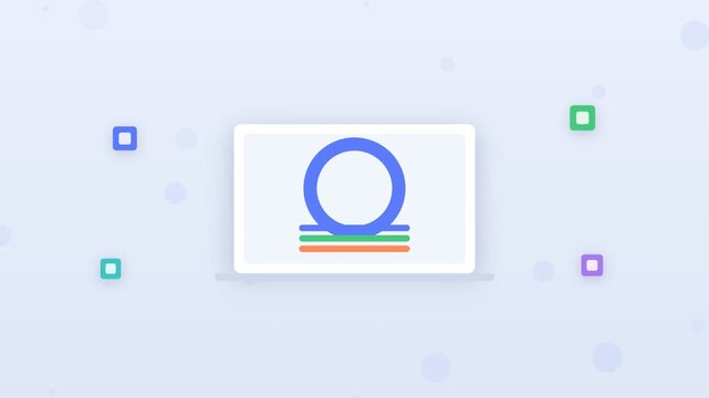 Flat design cloud download with file descending to folder