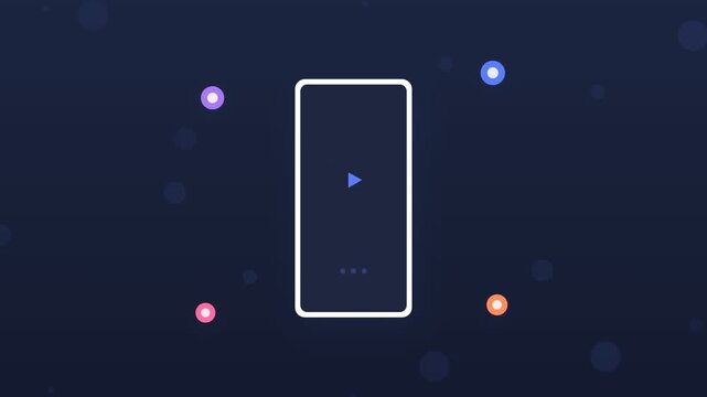 Flat design mobile music app with playlist and equalizer