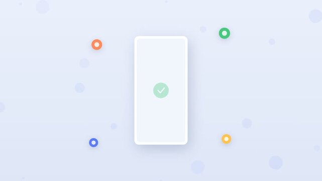 Flat design smartphone parcel locker pickup with QR code