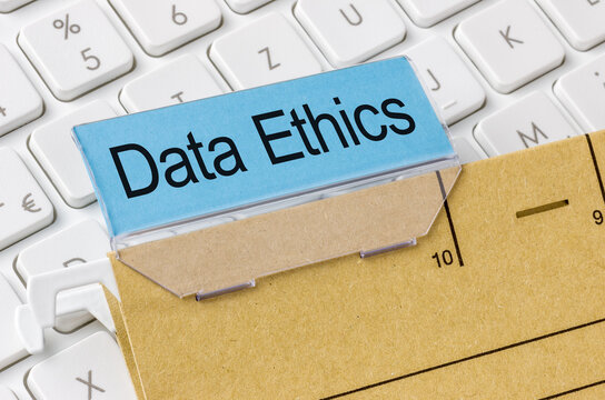 A brown file folder labeled with Data Ethics