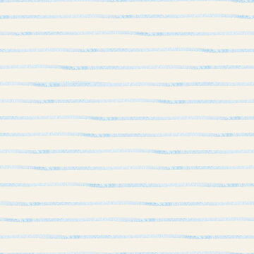 Seamless blue watercolor stripe seamless nautical pattern with thick horizontal bands on a beige background.