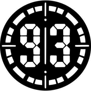 Digital Clock Number Icon Vector