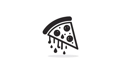 Delicious melted cheese pizza slice icon.