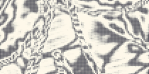 Fototapeta premium Hexagon Shapes Vector Abstract Geometric Technology Retrowave Sci-Fi Texture Isolated on Light Background. Halftone Hex Retro Simple Pattern. Eps10