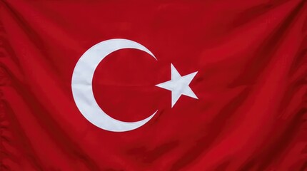 Obraz premium The national flag of Turkey, a striking red banner adorned with a white crescent moon and star