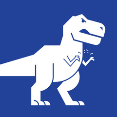 White TRex Cartoon Dinosaur Illustration. © black