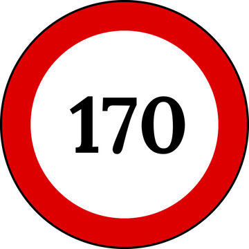 Red Circular 170 Speed Limit Sign Vector