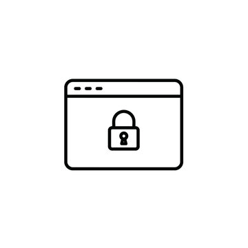 Secure web browser window with padlock icon indicating safety and protection.