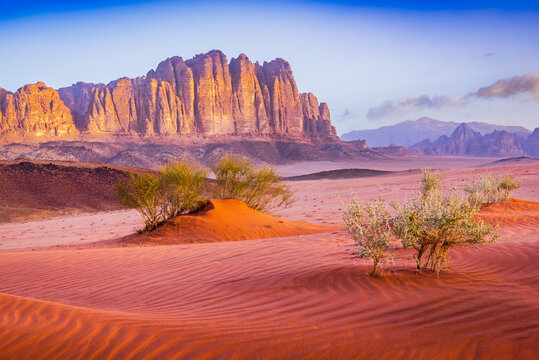 El Qattar mountain in the Wadi Rum desert, Valley of the Moon, Jordan