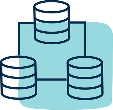 Distributed Database Network Cluster Line Icon