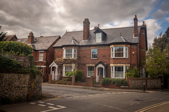 DORKING, SURREY, UK - large period brick house