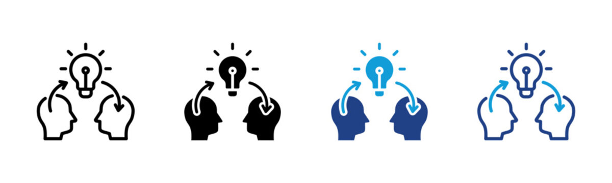 Knowledge Sharing Web icon with multiple style collection