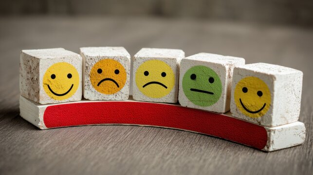 Toy with a sad face evoking emotions and reflections on childhood experiences and feelings
