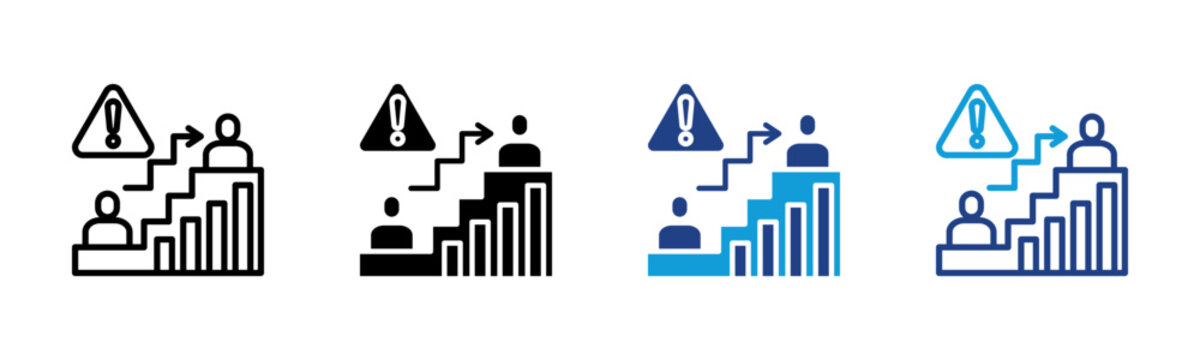 Escalation Web icon with multiple style collection