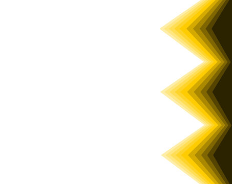 Abstract golden brown geometric border on right side isolated on transparent background