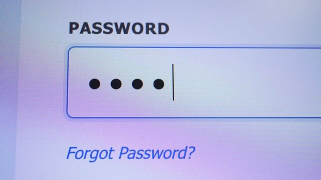 A close-up of a digital screen showing an 8-digit password being entered into an input field with hidden dots.