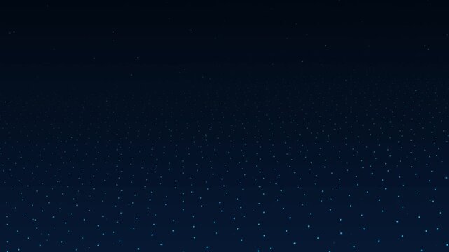 Abstract digital wave background animation featuring glowing blue particle grid mesh undulating gently in a dark cyber space, perfect for high tech presentation backdrops
