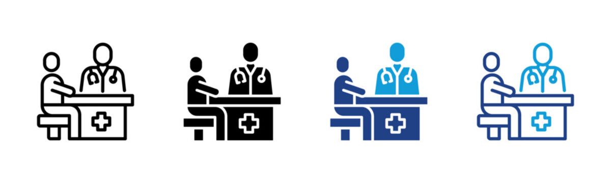 Doctor Visit Web icon with multiple style collection