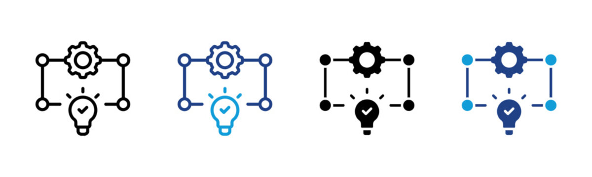 Methodology Web icon with multiple style collection