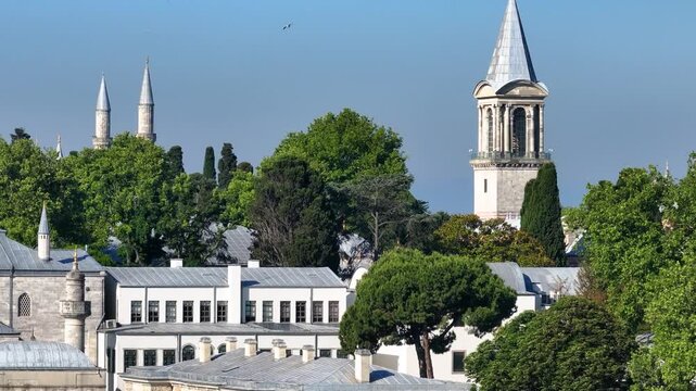 Topkapi Palace (Topkapi Sarayı) Drone Video, Emin&ouml;n&uuml; Fatih, Istanbul Turkiye (Turkey)

