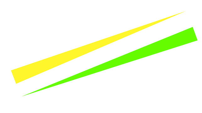 Yellow and Lime Green Diagonal Abstract Tapered Geometric Bars Isolated on Transparent Background