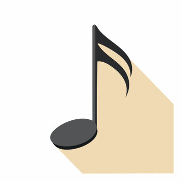 Flat Design Eighth Note with Shadow