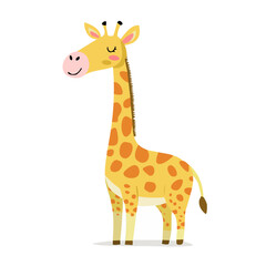 Obraz premium Flat design giraffe with polka dot pattern