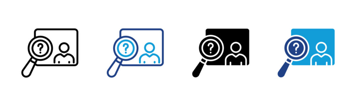 Background Check Web icon with multiple style collection