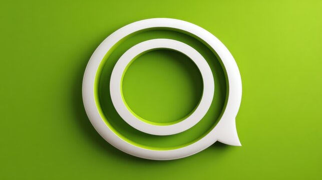 Unique green and white 3d speech bubble enhancing communication concepts with a fresh and modern perspective