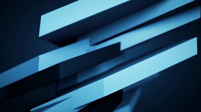 Abstract Geometric Shapes - Dynamic Blue Forms in Motion, Modern Design.