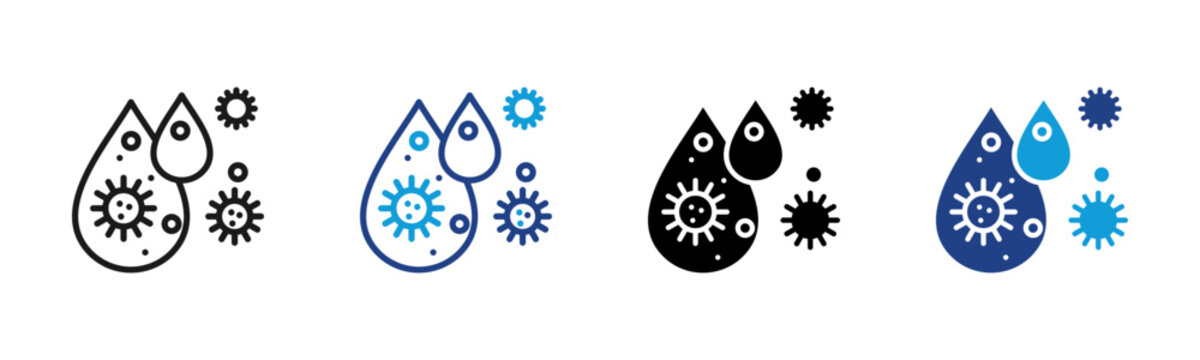 Contamination Web icon with multiple style collection