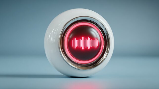 Red light on a white object portraying attention and alertness in minimalist design aesthetic for visual impact