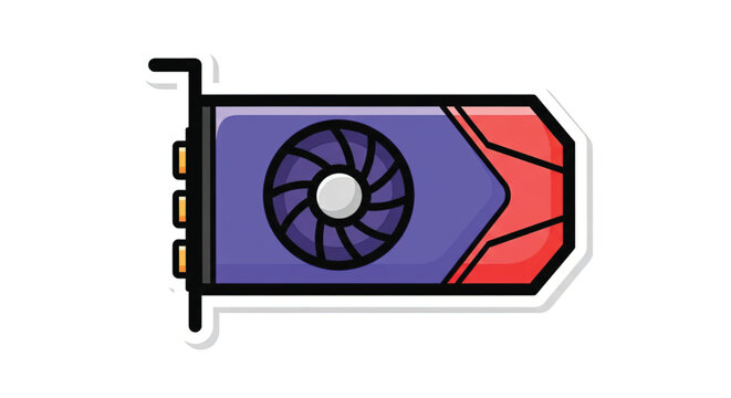 Graphics card with fan and heat sink.