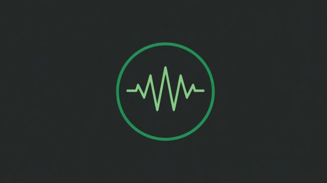 A green circle with a heartbeat symbolizing health awareness and vitality in a modern conceptual design